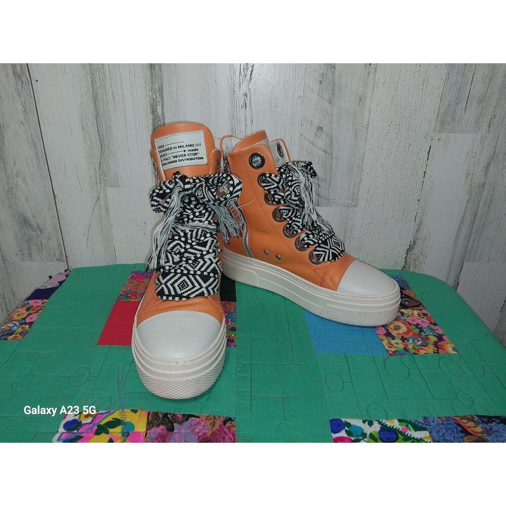 Cristian Zerotre Calipso 300 Orange / White Size 42 Made In Italy Big Laces